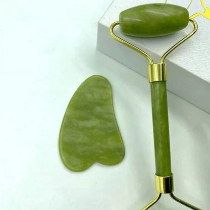 RODILLO FACIAL DE JADE + PIEDRA GUA SHA