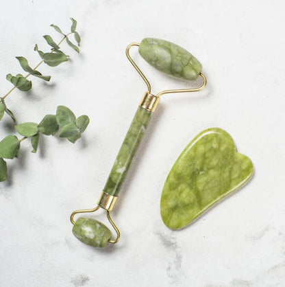 RODILLO FACIAL DE JADE + PIEDRA GUA SHA