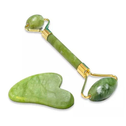 RODILLO FACIAL DE JADE + PIEDRA GUA SHA